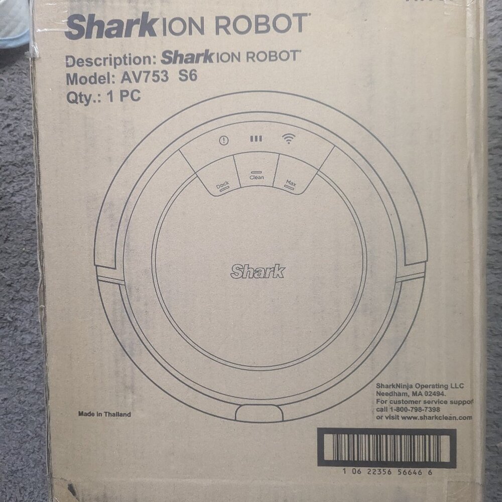 Shark AV753 ION Robotic Vacuum Wi-Fi Connected 120min Runtime As Is Untested